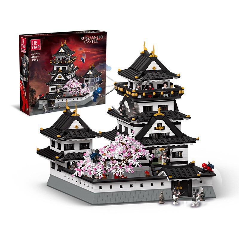 39101 建筑街景积木系列熊本城创意模型拼装玩具小颗粒积木玩具