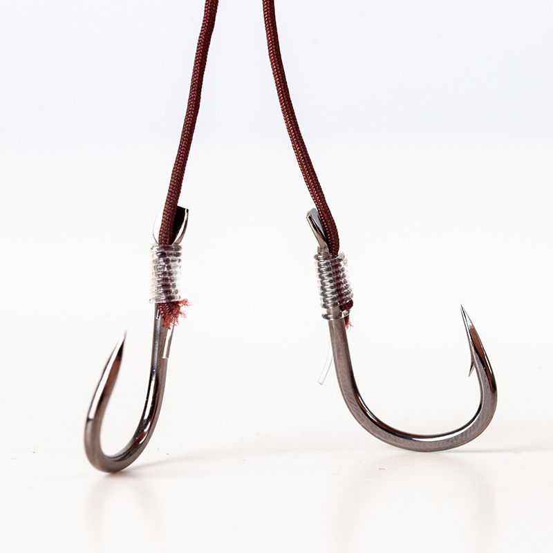 三角牙钩尖鱼钩歪嘴伊势尼大物加固子线双钩成品青鱼草鱼鲟鱼鱼钩
