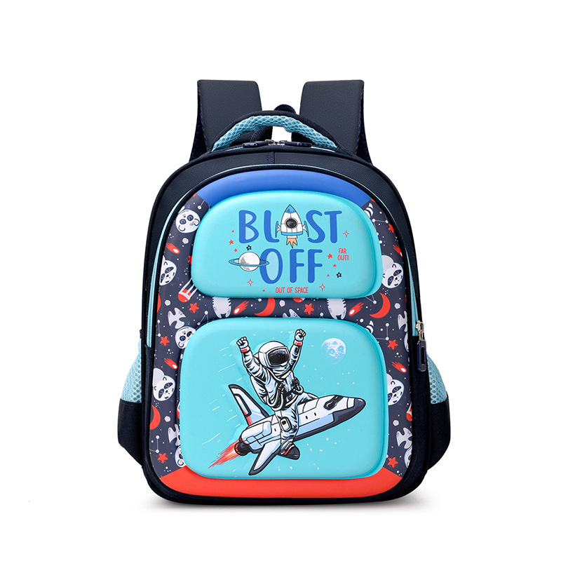 Spring New 1-4 Grade Boys and Girls Cute Cartoon Backpack Large Capacity Wear-Resistant Burden-Reducing Schoolbag for Primary School Students