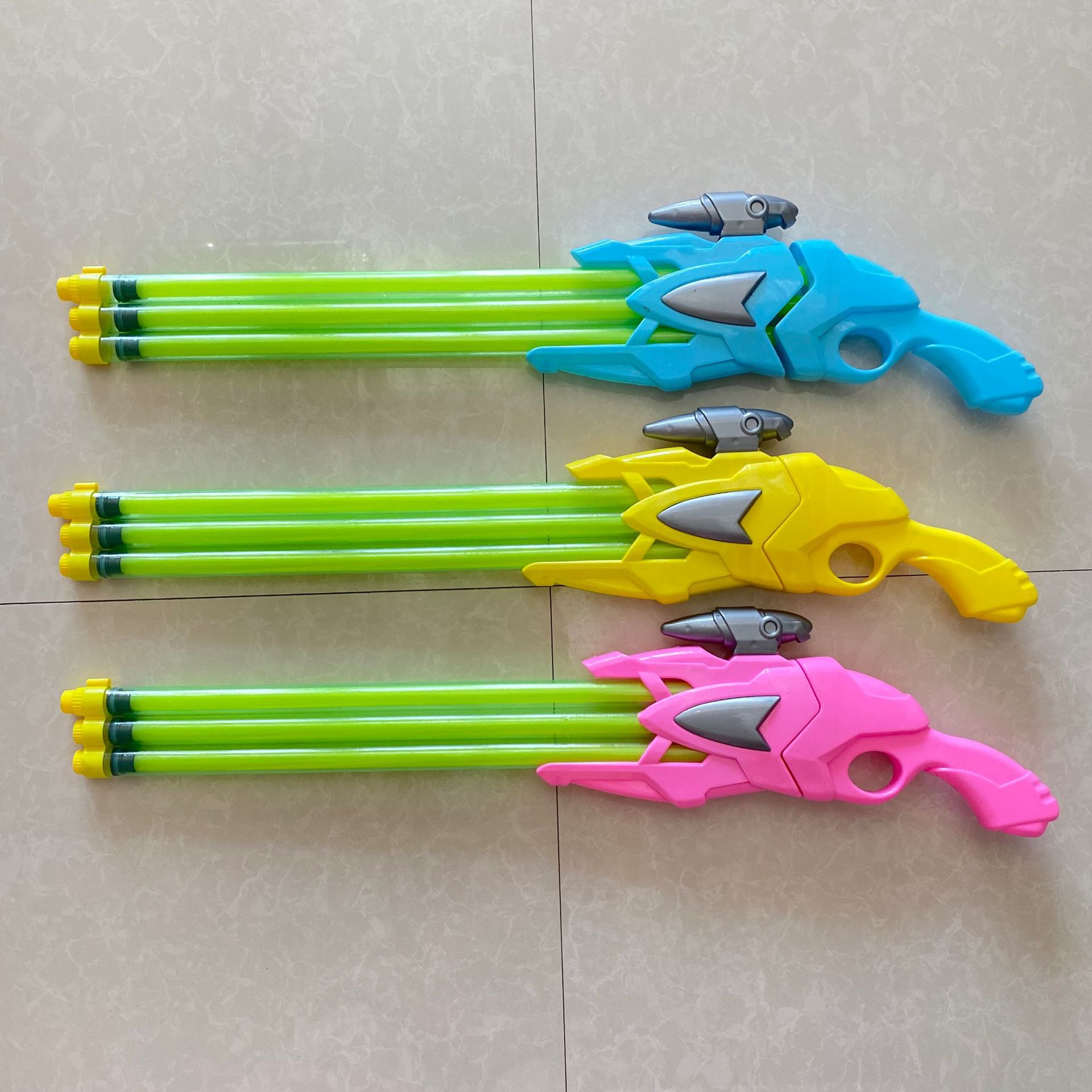 可加工定制 塑料三管水枪抽拉式水抽 夏季儿童沙滩玩具 地摊货源