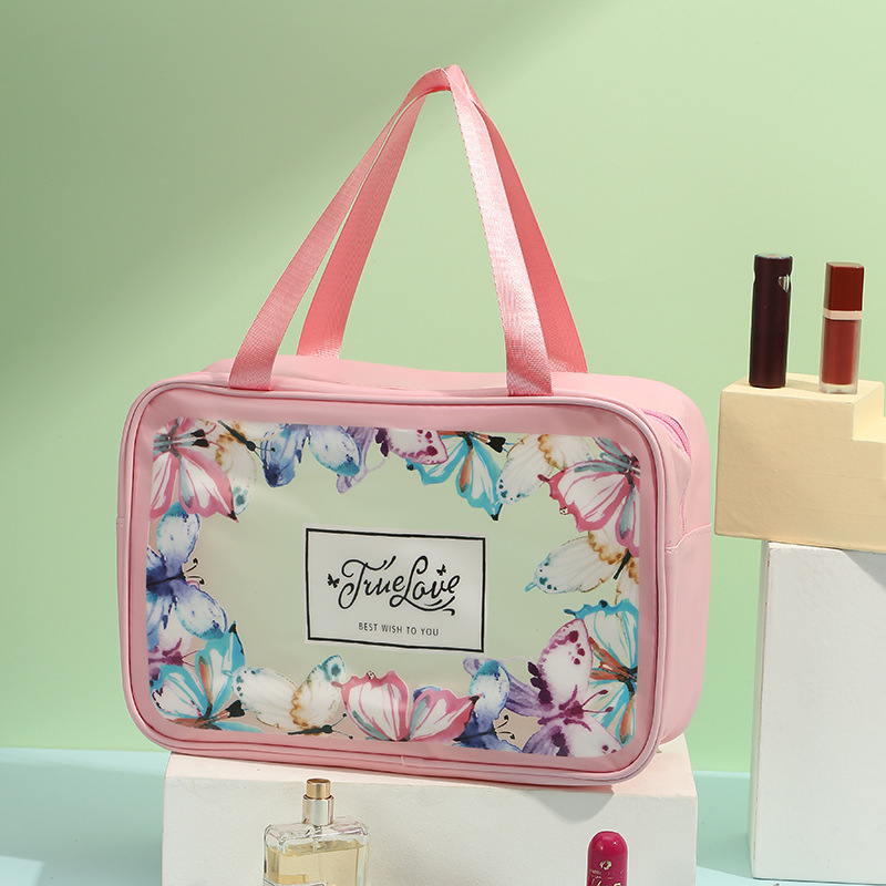 Special Interest Light Luxury Design Cosmetic Bag Butterfly Pattern Printing Wash Bag Multi-Style Portable Cosmetic Storage Bag