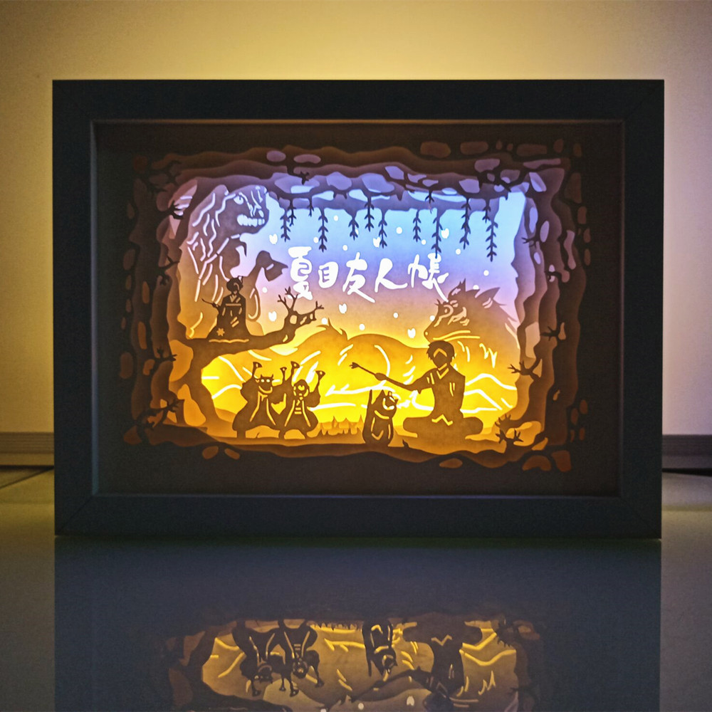 光影纸雕灯夏目友人帐动漫 立体纸刻灯箱创意手工diy材料装饰礼物