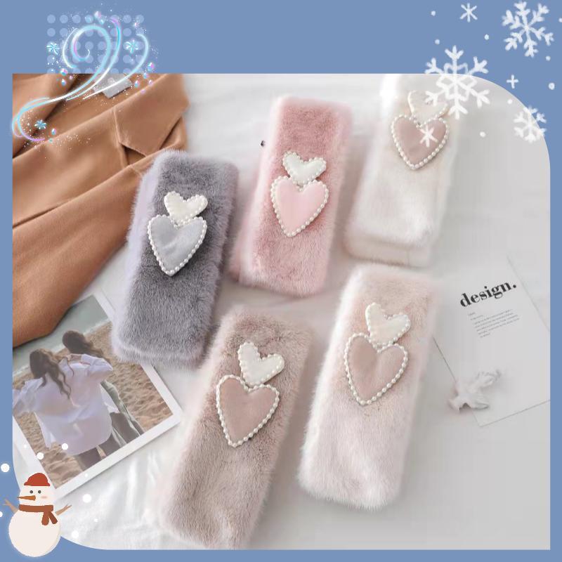 New Winter Thick Mid-Length Anti-Rabbit Fur Cross Scarf Cute Love Scarf Female Texture Boutique Hot Sale