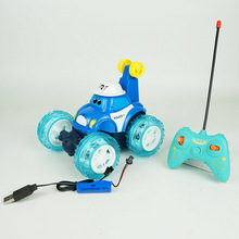 168-127 4通灯光音乐包电带USB遥控翻斗车儿童电动特技玩具车模型