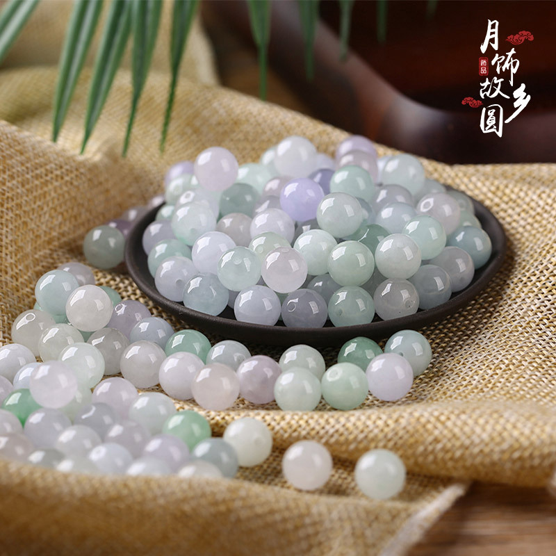 [factory direct sales] ice jade loose beads bashan jade beads round beads diy beaded woven bracelet necklace
