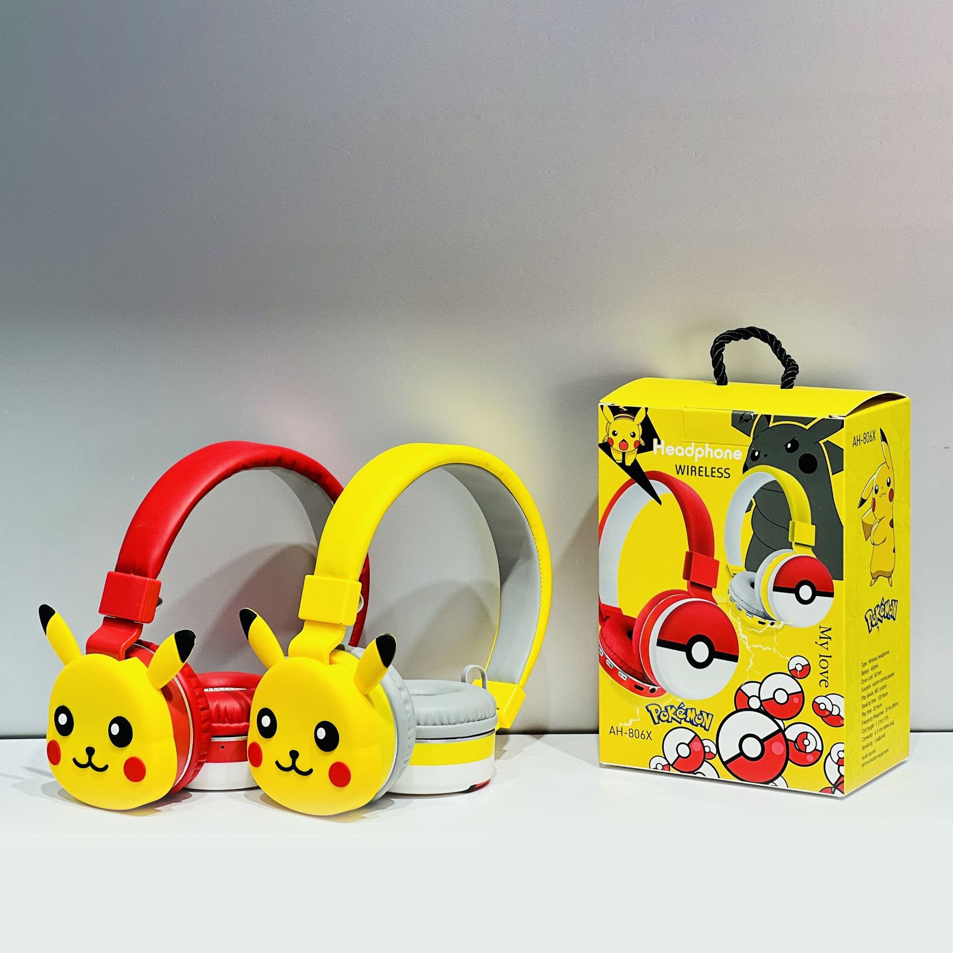 New Cartoon Headset Bluetooth Headset Pikachu Children's Creative Gift Collapsible Anime AH-806X