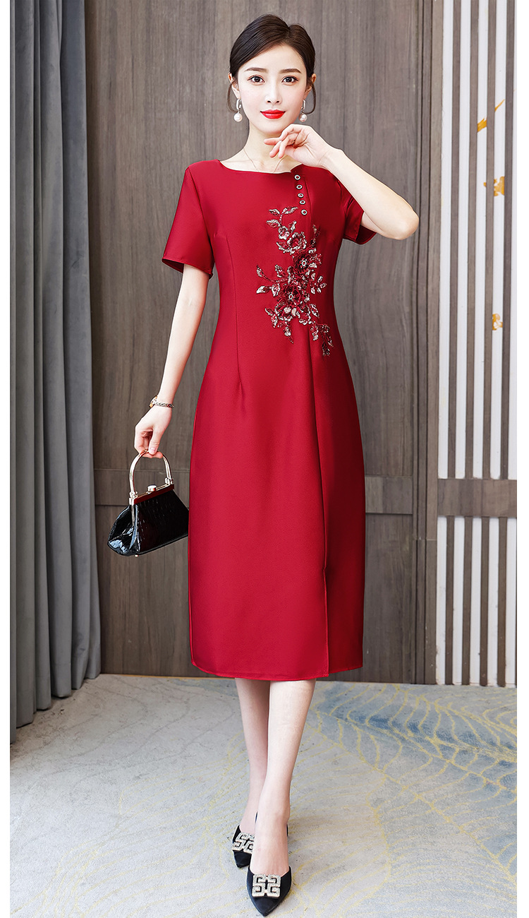 年轻款喜婆婆婚宴装夏季婚礼妈妈礼服裙女大码高端连衣裙厂价批发