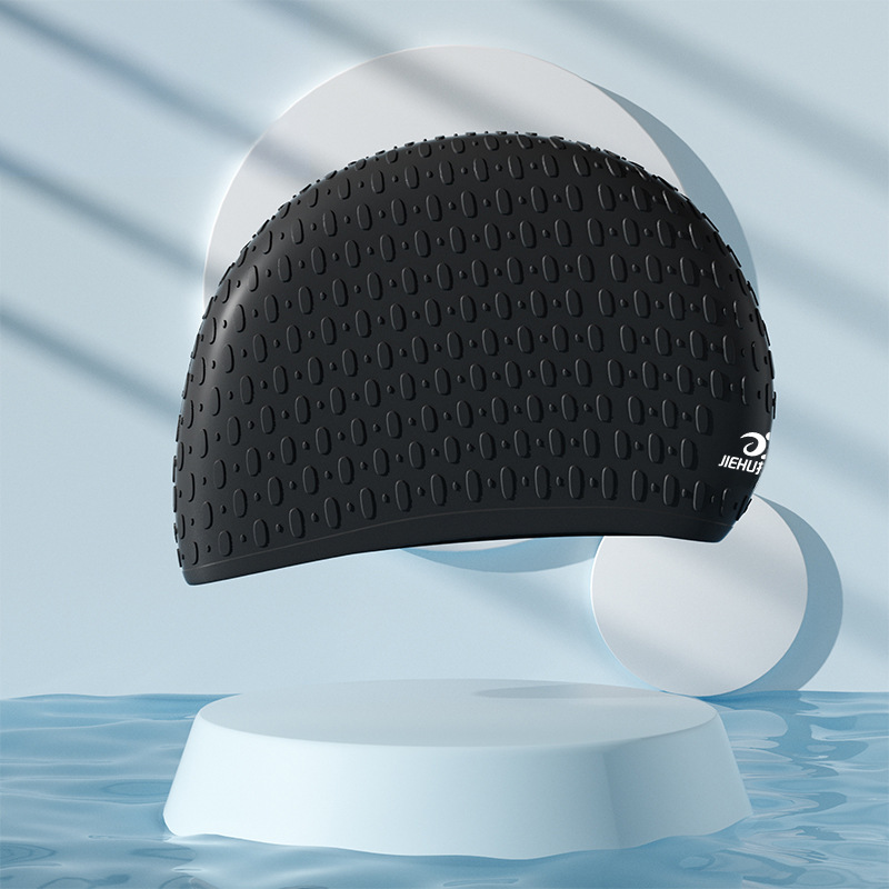 Jiehu Swimming Cap Adult Unisex Professional Waterproof and Comfortable Silica Gel Cap Fashion plus Size Training Swimming Cap