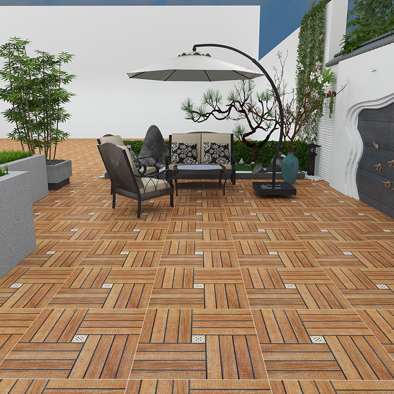 木纹砖600x600客厅卧室仿实木地板瓷砖别墅花园阳台庭院户外地砖