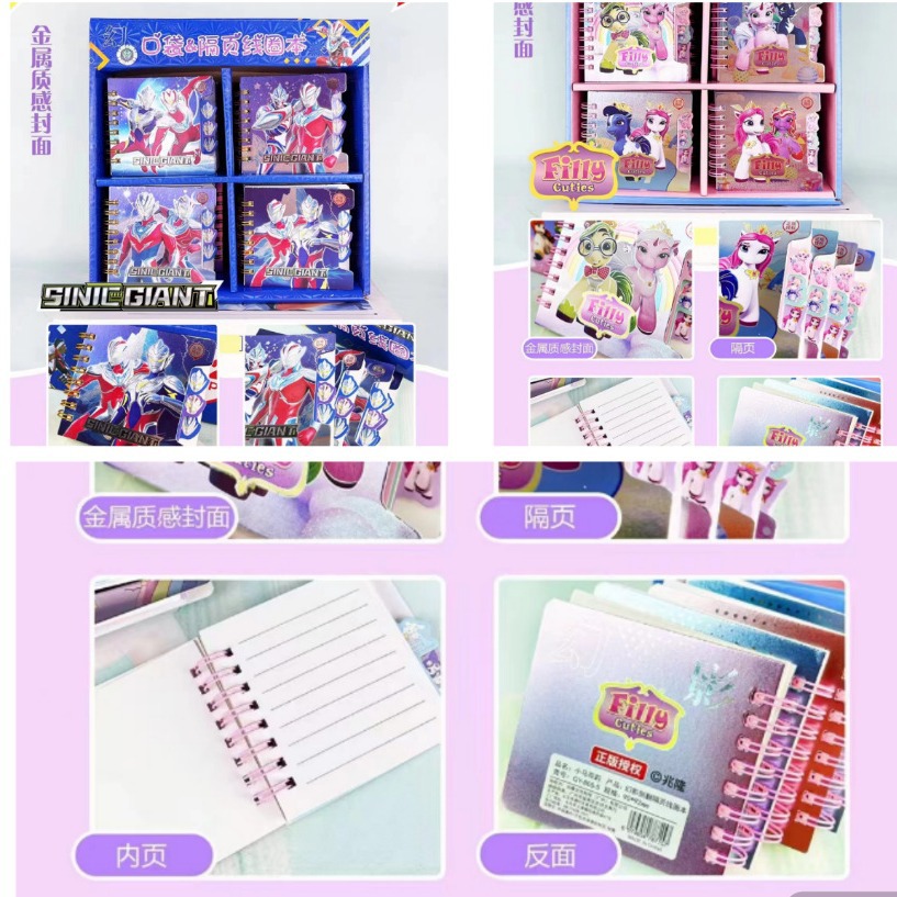 侧翻分类线圈本手账分页本随身小本子口袋本100k隔页