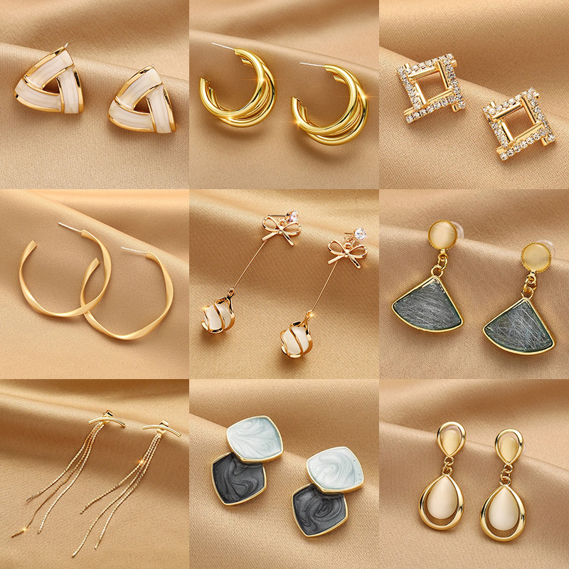sterling silver needle korean earrings wholesale simple niche temperament personality new studs women‘s high-grade pearl earrings