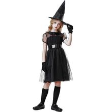 外贸欧美万圣节儿童女连衣裙cos女巫衣服角色扮演套装舞台表演服