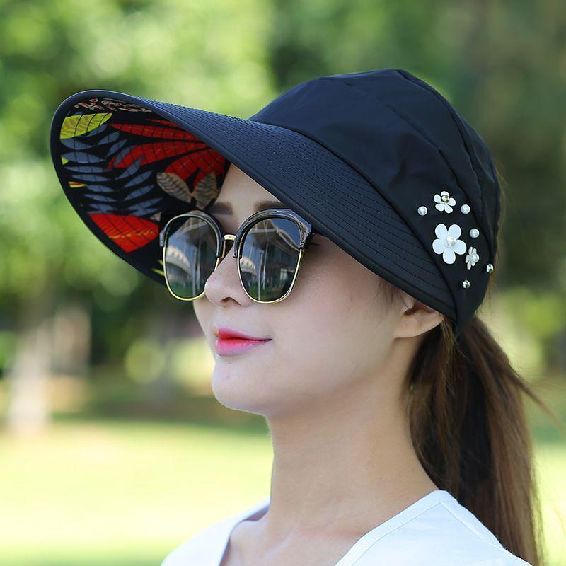 Sun Hat Sun Hat Women's Foldable Sun Protection Big Brim Summer Hat Cycling Air Top Versatile Spring and Summer UV Protection