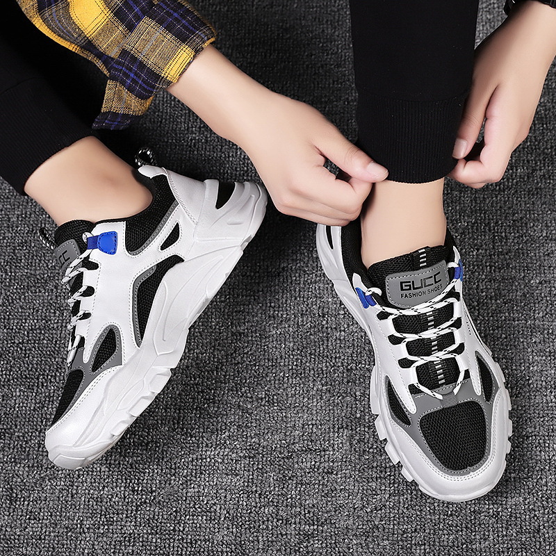 Men's Shoes Foreign Trade Fashion Shoes 2023 New Casual Sports Shoes Fashion Korean Running Shoes Thick Bottom Daddy Shoes Wholesale