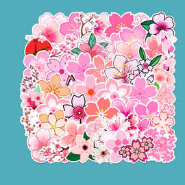 19%春日樱花圆形封口贴不干胶标签卷卷贴纸奖励贴纸纸贴画花朵贴纸