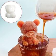 网红小熊冰块模具可爱硅胶熊冰冻雪糕奶茶咖啡冰球的模具冰糕冰格