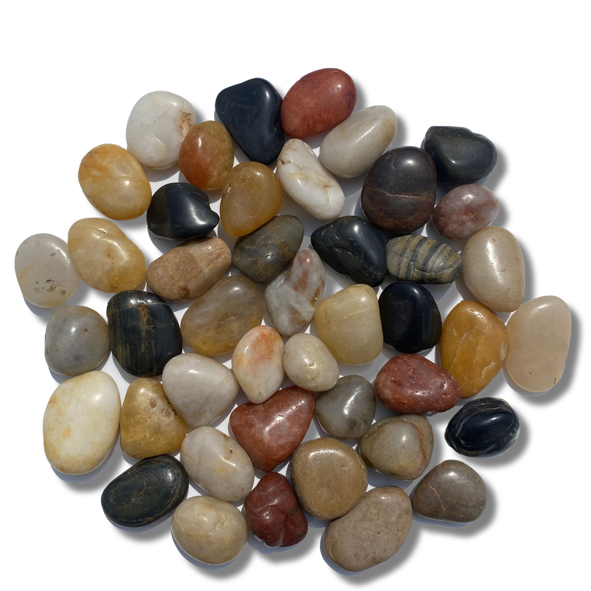 精抛光天然鹅卵石石头雨花石五彩石小石子花卉鱼缸园林铺路石