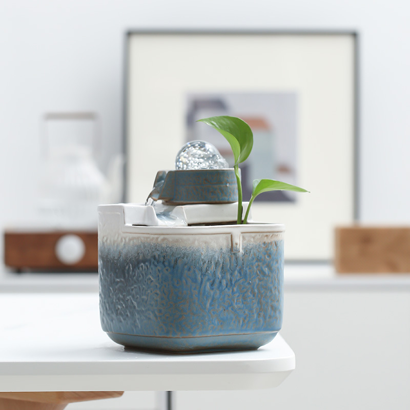 Desktop Flowing Water Ornaments Small Ornaments Flowing Water Small Fountain Crystal Ball Modern Minimalist Waterscape