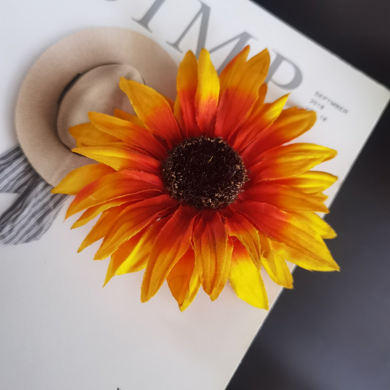 仿真太阳花向日葵花头北欧网红服饰装饰婚庆圣诞插花配件假花批发