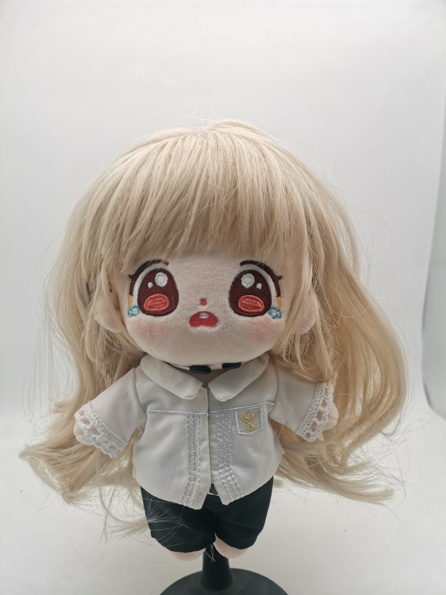 20cm可换装棉花娃娃高弹丝头发辫发饭圈娃娃