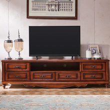 美式实木电视柜现代简约小户型客厅收纳柜卧室影视柜橡木客厅家具