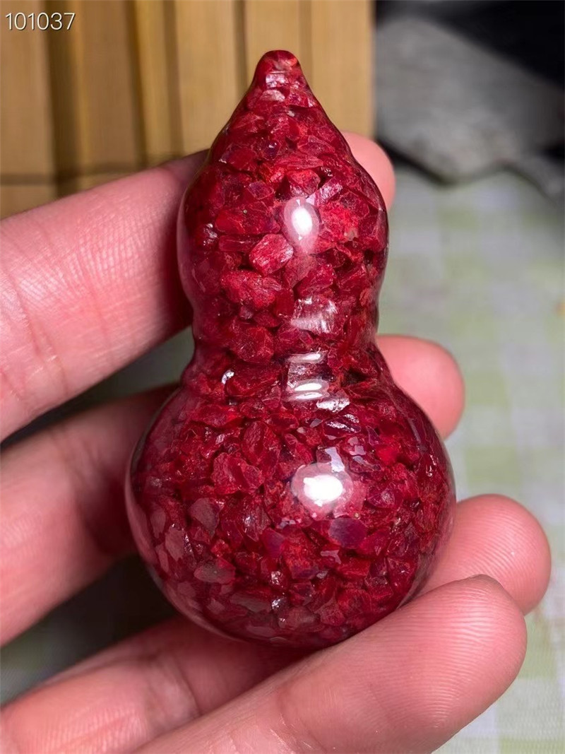 高含量天然原矿石晶体朱砂葫芦摆件 辰砂居家镇宅饰品礼物