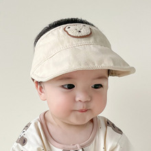 婴儿遮阳帽子夏季薄款韩版男宝宝空顶太阳帽可爱小月龄防晒帽