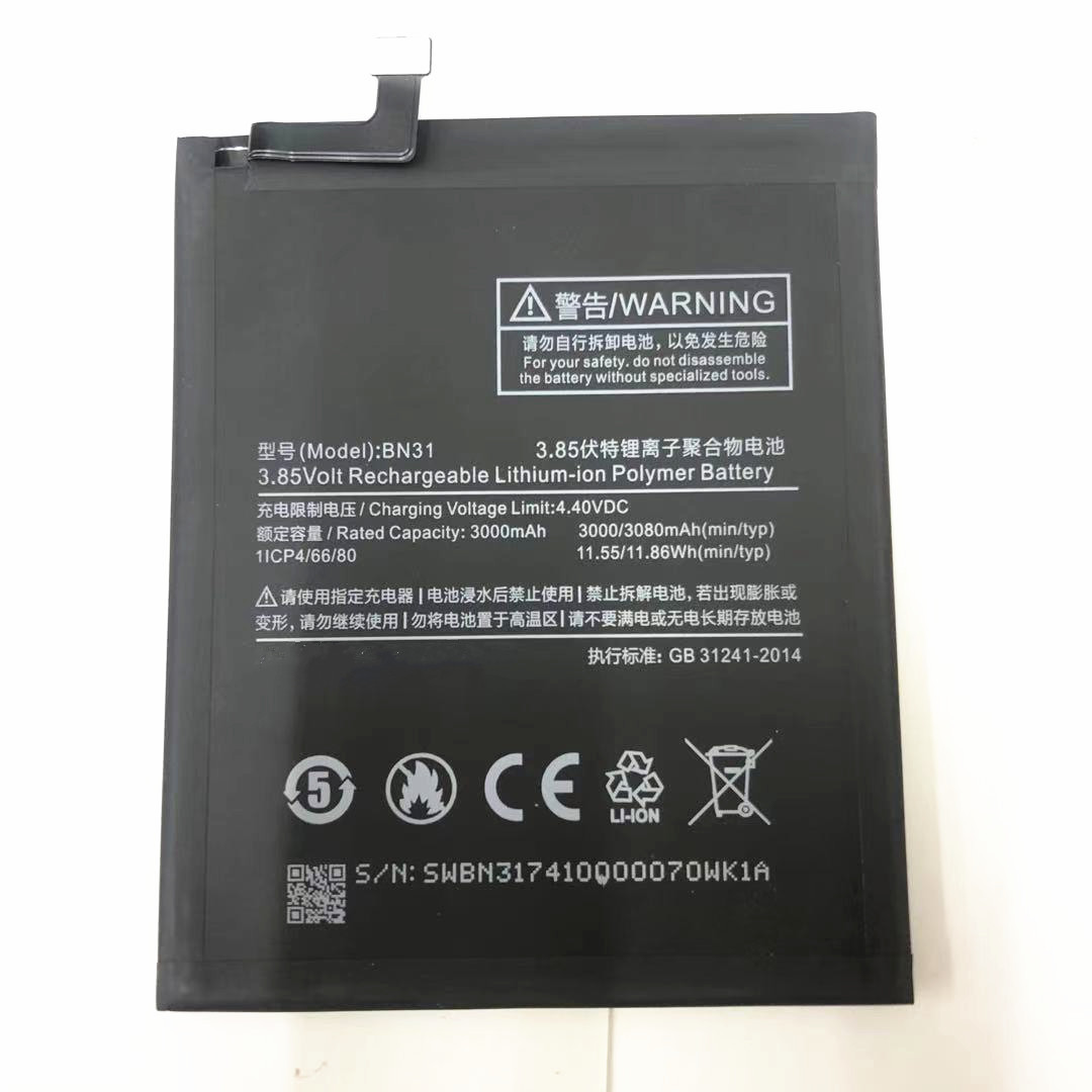 BN31适用于小米Mi5X 红米Note5A小米A1 红米S2 BN31手机电池批发