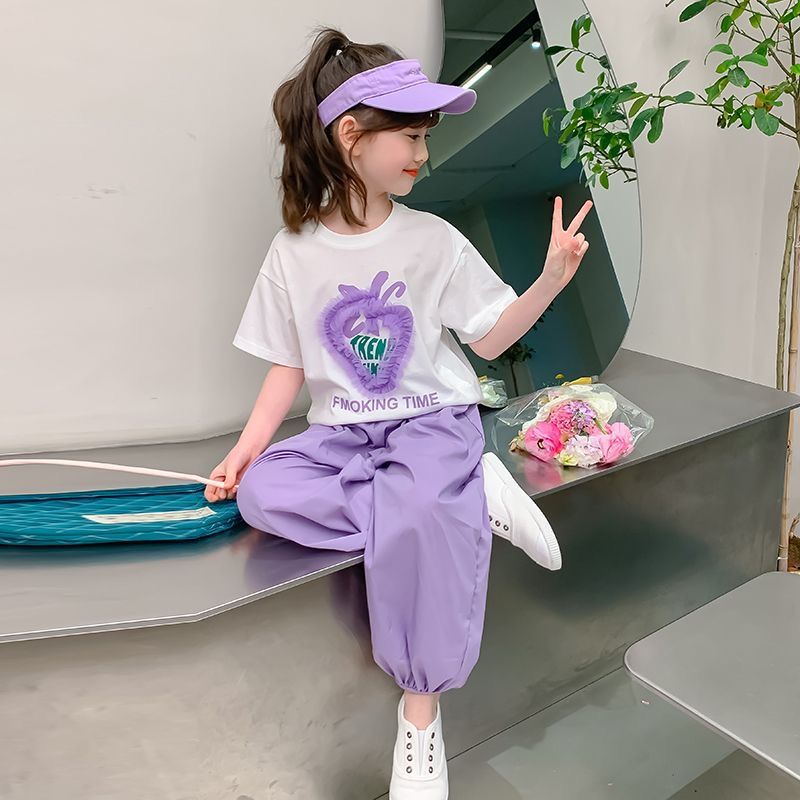 女童短袖t恤夏装2024新款大童女装上衣服8初中学生夏季套装儿童装