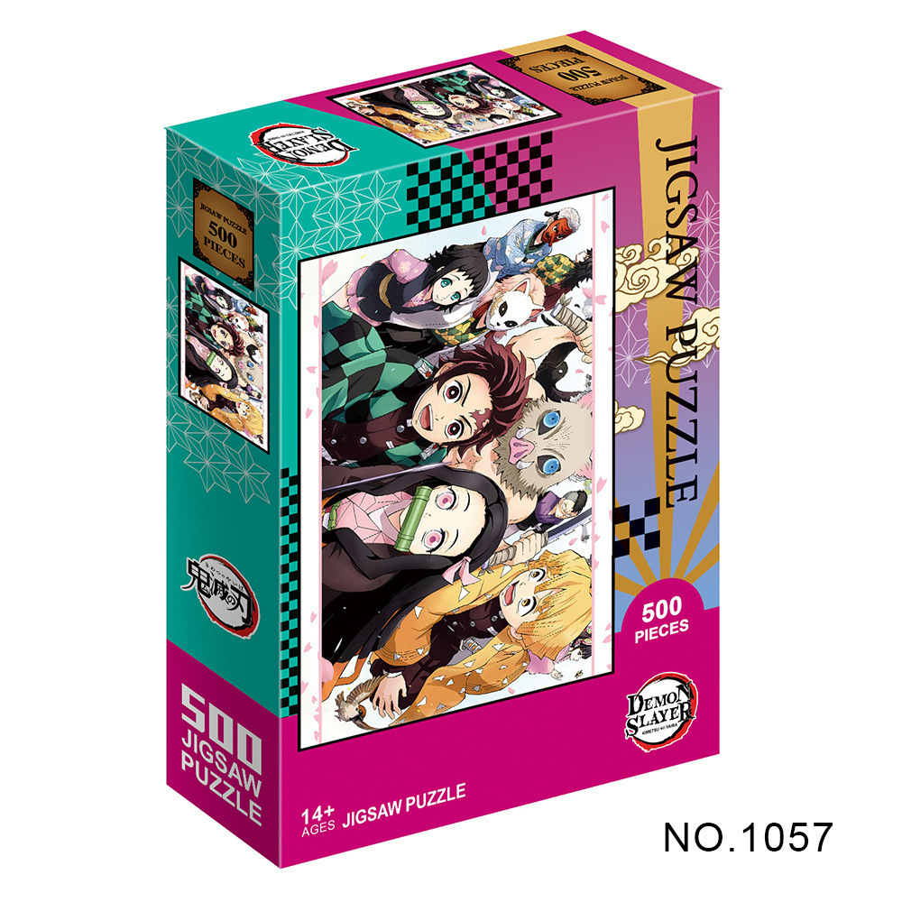 Cross-Border Hot Adult and Children Pressure Reduction Toy Wholesale 500 Pieces 1000 Pieces Kimetsu No Yaiba Flat