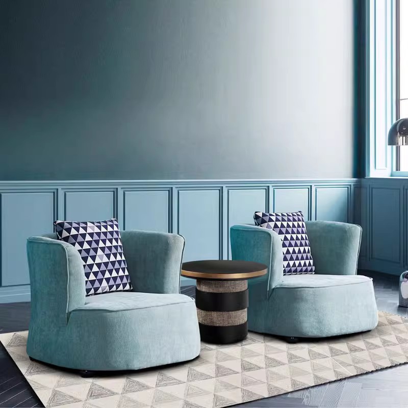 创意北欧办公沙发接待洽谈单椅商务会客酒店大厅个性沙发茶几组合