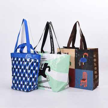 单肩手提购物袋淋膜礼品袋pp加厚环保手提购物袋大容量网红蛇皮袋