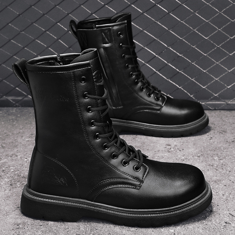马丁靴男士秋冬季新款英伦风高帮皮靴韩版户外休闲抖音工装机车靴