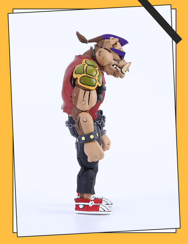 忍者神龟系列变种时代电影 关节可动人偶玩具犀牛野猪2款手办模型