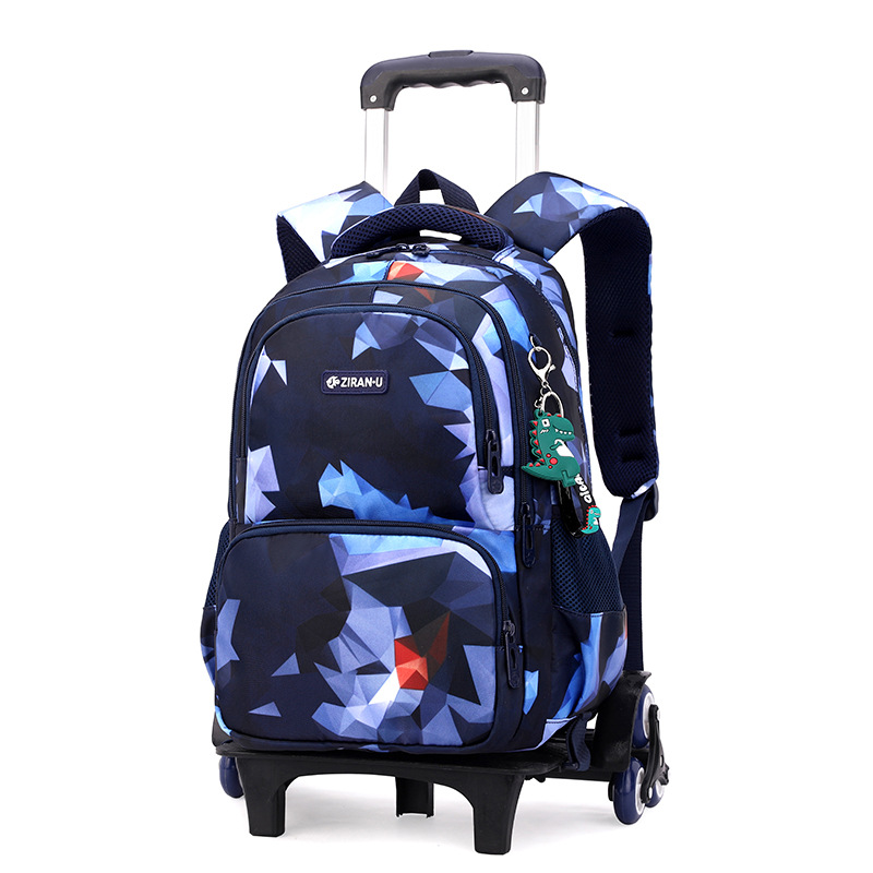 Natural Fish New Trolley Schoolbag Three-Piece Set Primary School Student Male and Female Large Capacity Fashion Backpack Hot Sale