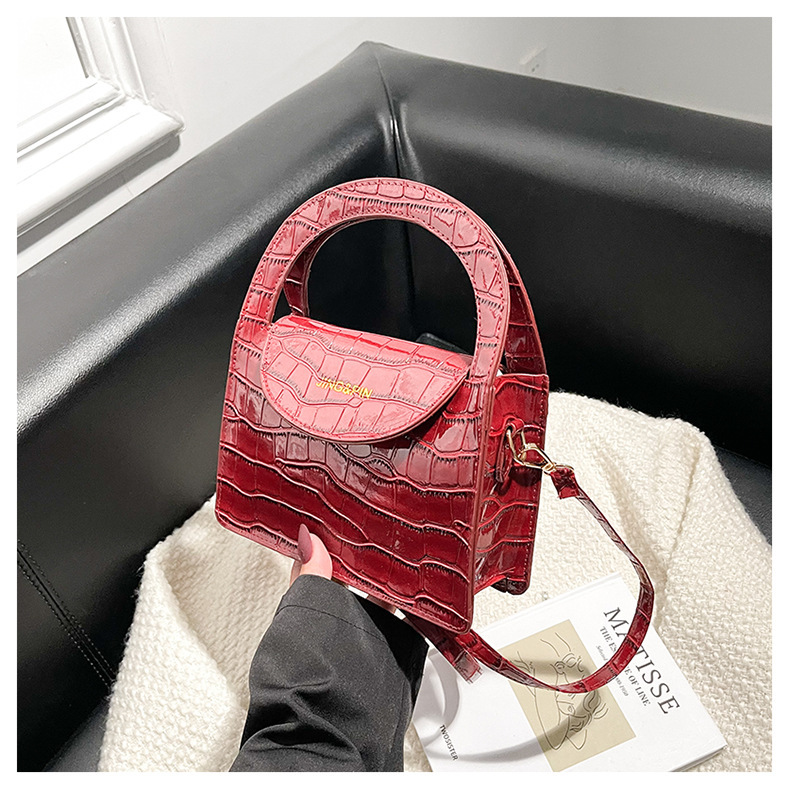 Spring 2022 New Painted Stone Pattern Bag Korean Texture Shoulder Bag Simple Trendy Fashion Portable Underarm Bag