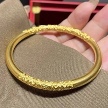 中国黄金女足金素圈古法手镯纯金5g硬金轻奢小众送女友礼物约4.