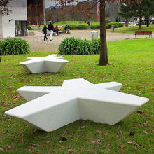 玻璃钢五角星座椅创意海星造型户外公共休息椅公园草坪大型休闲椅