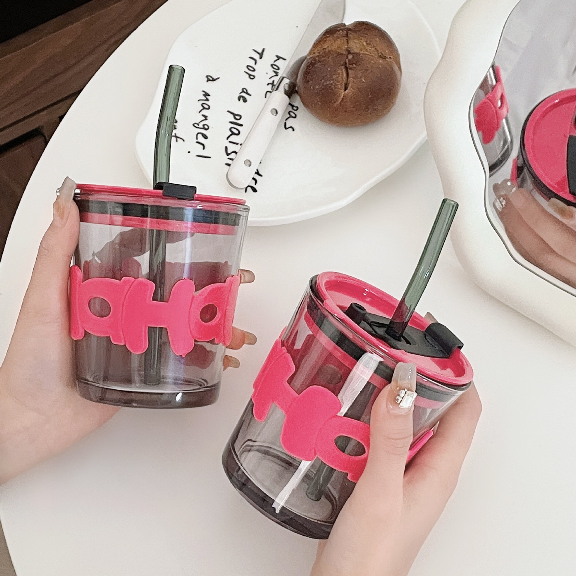 Good-looking Ins Style Glass Double Drink Cup