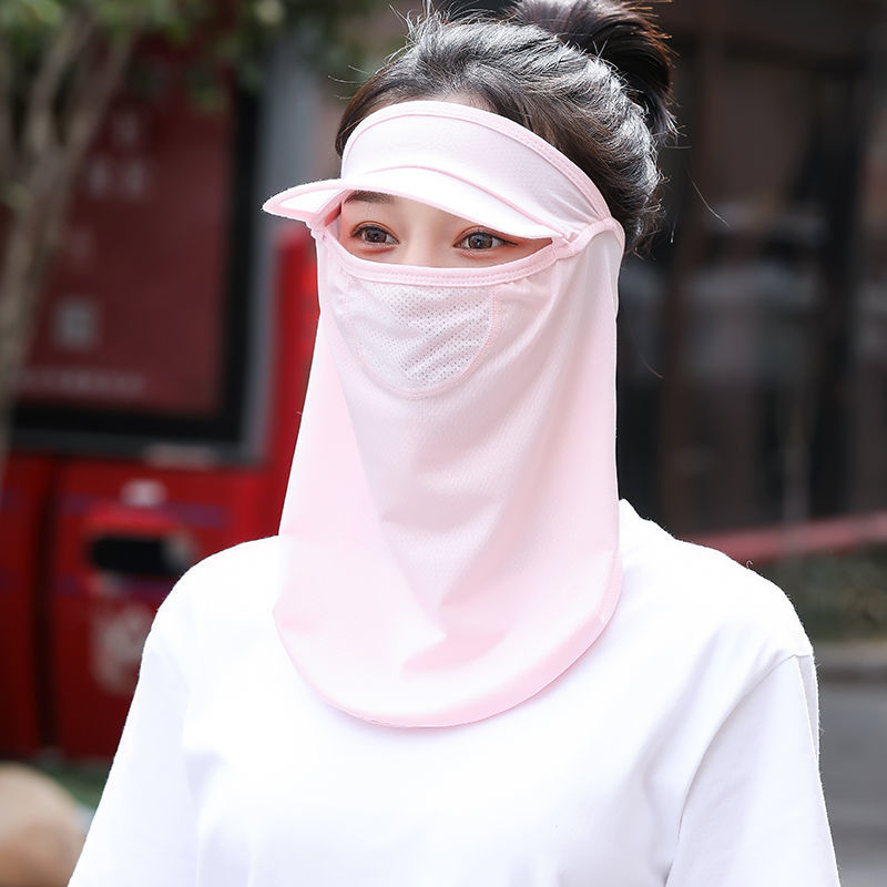 夏季冰丝透气防晒面罩遮阳防紫外线护脸脸罩护颈骑车防风防尘口罩