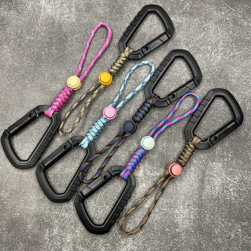 New Parachute Cord Woven Outdoor Water Bottle Buckle Hook Portable Kettle Lanyard Multifunctional Mountaineering Backpack Quick Buckle