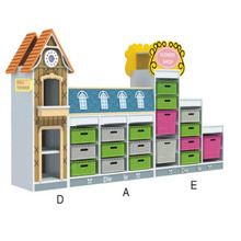 幼儿园卡通玩具柜转角实木组合柜分区储物柜区域书架儿童区角柜子