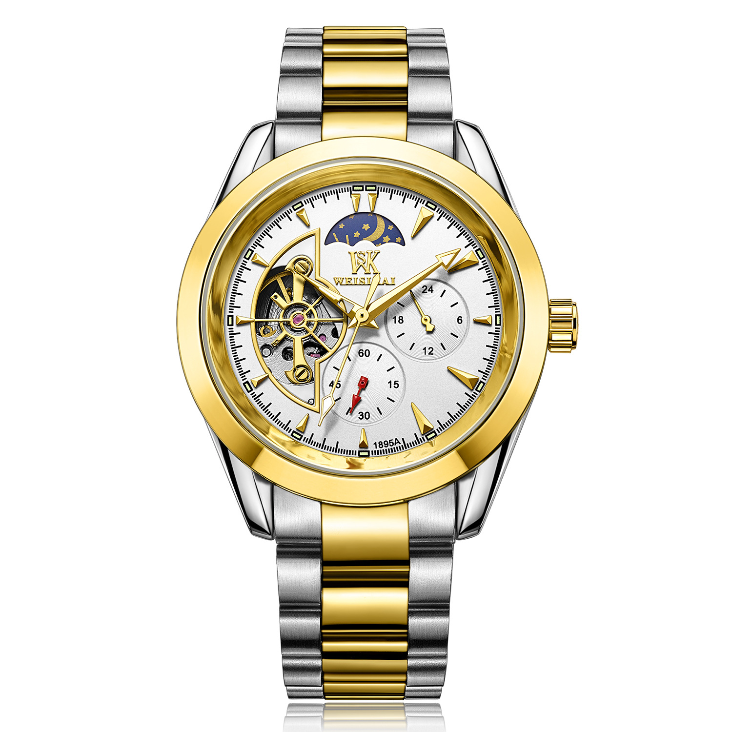 Swiss Genuine [Weikai] Men's Business Mechanical Watch Waterproof Star Tourbillon Automatic Mechanical