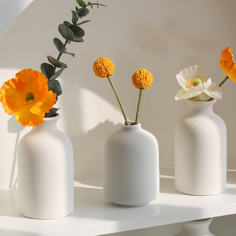 Miao Qian Ins Style Ceramic Vase Plain Embryo Nordic Crafts Desk Decorations Home Decoration Dried Flower Floret