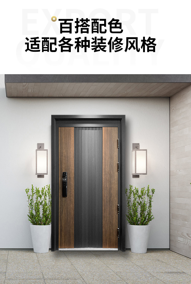 家用甲级防盗门木纹简约入户单门套房进户大门子母安全门公寓门