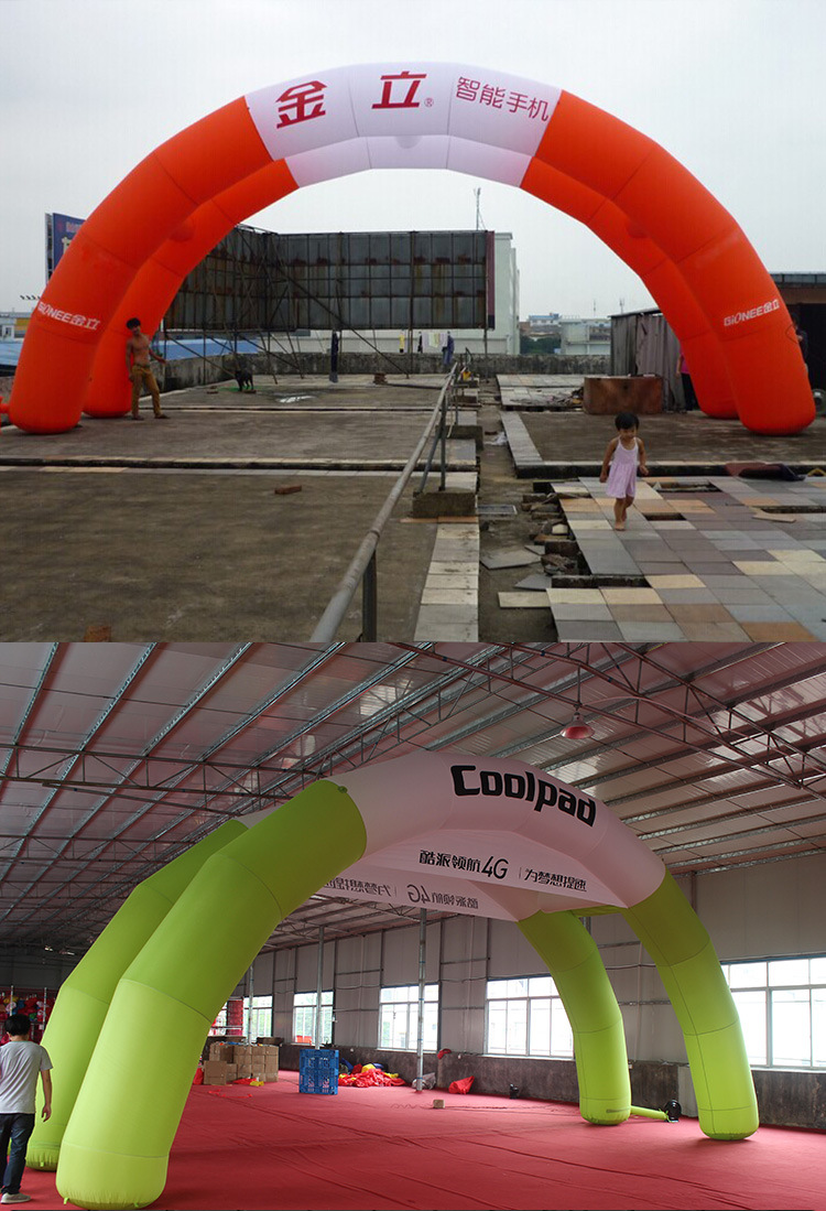 厂家批发充气双联拱门 户外广告气拱门 批发婚庆开业彩虹门双拱门