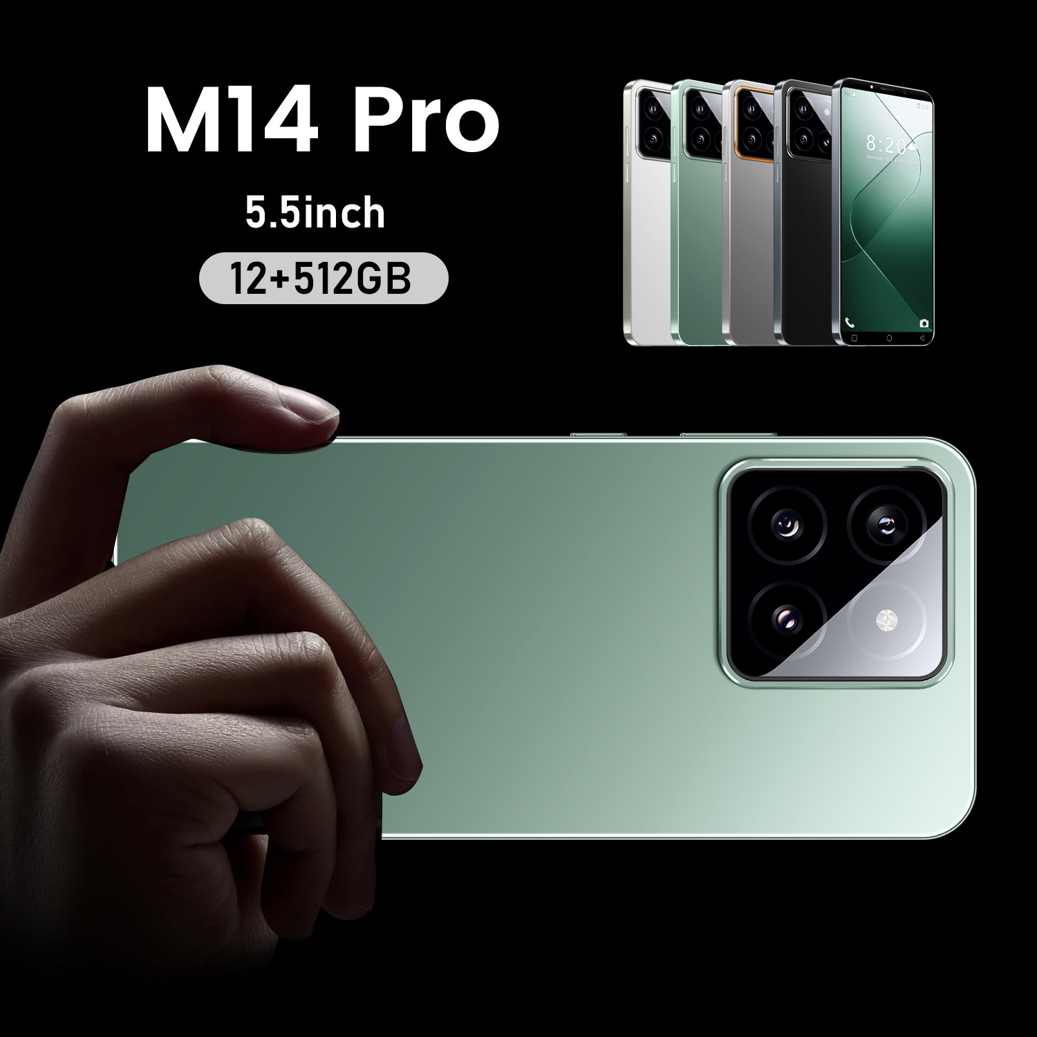 新款M14Pro跨境手机5.0寸水滴屏1+8GB外贸智能手机厂家批发代发