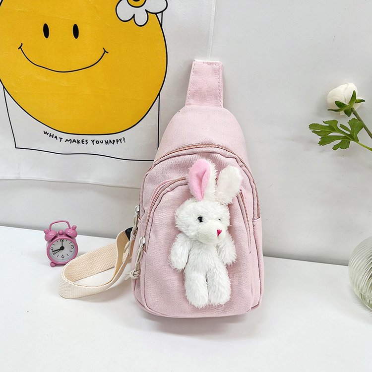 Little Bunny Children's Chest Pack Cartoon Cute One-Shoulder Crossbody Bag Portable Coin Purse Spring Outing Pouch Plush Women's Bag Bag