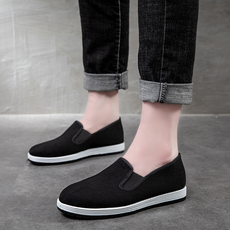 Upgraded Old Beijing Cloth Shoes Men's Thick Soft Soled Breathable Middle-Aged and Elderly Cloth Shoes Work Driving Strong Cloth Soles Black Cloth Shoes