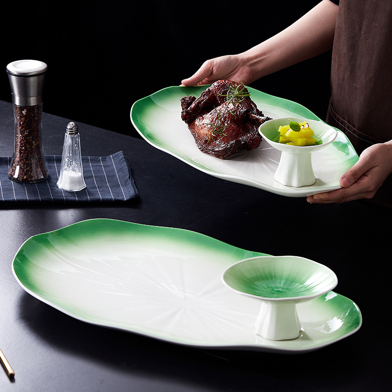 酒店高级菜品摆盘北京烤鸭烧腊创意盘子餐厅会所意境20寸陶瓷餐盘